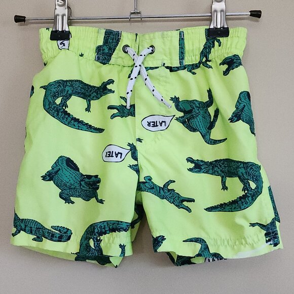 Carter's Green Later Gator Alligator Toddler Boy Swim Trunks Size 2T - Picture 1 of 5